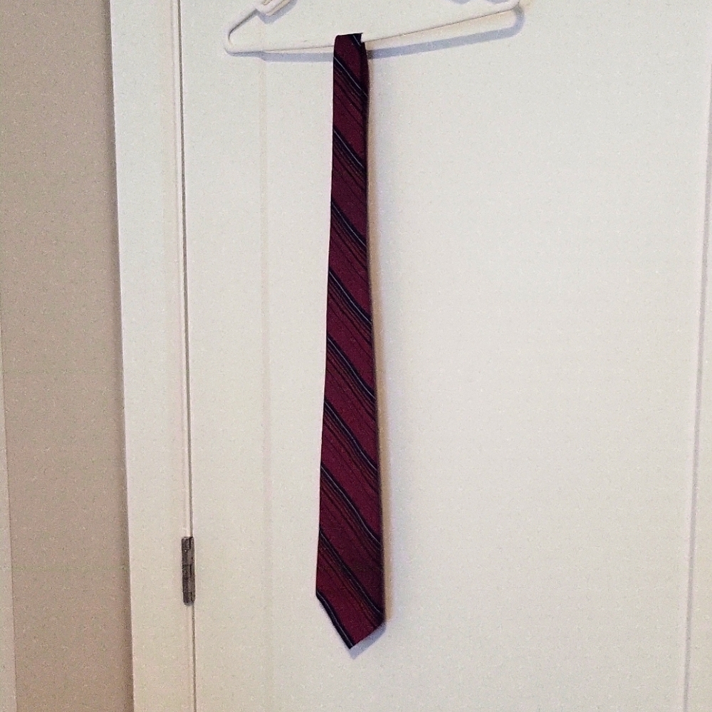 Red and black stripped tied